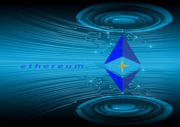 Зображення Віртуальної Валюти Ethereum Цифровому Тлі Ілюстрації — стокове фото