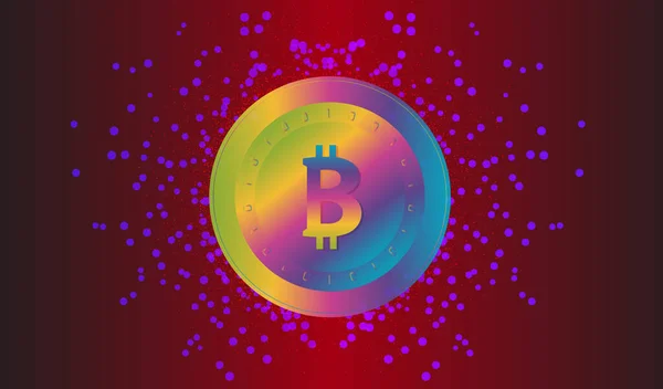 Afbeeldingen Van Het Bitcoin Logo Een Digitale Achtergrond Illustraties — Stockfoto