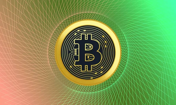 Imágenes Del Logotipo Bitcoin Sobre Fondo Digital Ilustraciones —  Fotos de Stock