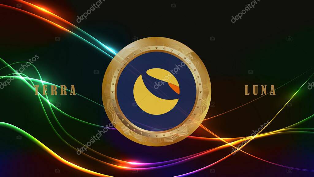 Digital background image of the terra virtual currency. 3d drawings.