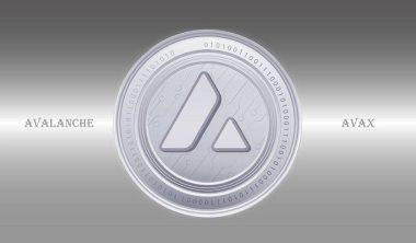 Çığ dijital arkaplanda sanal para birimi görüntüsü. 3d illüstrasyon.