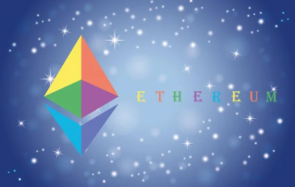 Зображення Віртуальної Валюти Ethereum Цифровому Тлі Ілюстрації — стокове фото