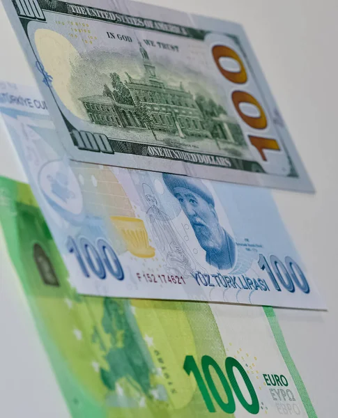 März 2021 Türkei Fotos Der Türkischen Lira Des Euro Und — Stockfoto