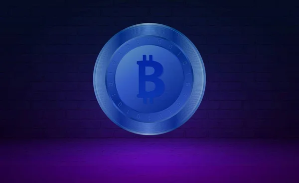 Das Logo Der Virtuellen Währung Bitcoin Abbildungen — Stockfoto