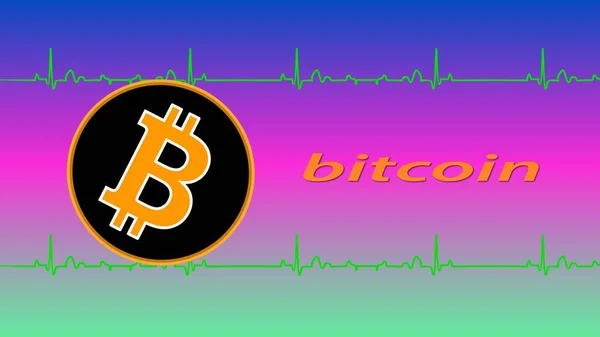 Logotipo Moneda Virtual Bitcoin Ilustraciones — Foto de Stock