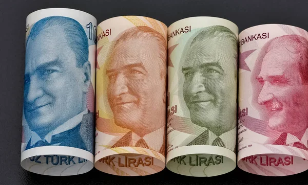 202年10月1日伊兹密尔 土耳其钞票的照片 一张新闻照片 — 图库照片