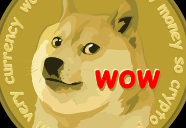 doge coin sanal para birimi görüntüleri. 3d illüstrasyon.