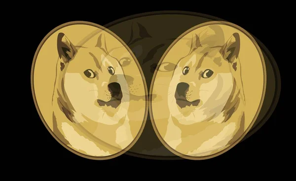 Doge Coin Virtual Currency Images Illustrations — Stock Photo, Image