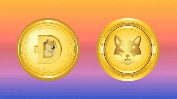 Shiba Inu Dogecoin Virtuele Valuta Visuals Een Abstracte Achtergrond Illustraties — Stockfoto