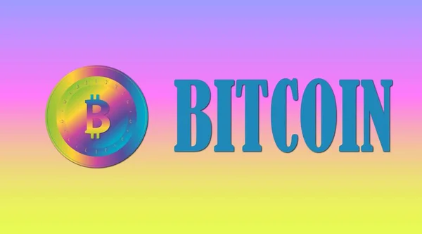 Bilder Des Bitcoin Logos Auf Einem Digitalen Hintergrund Abbildungen — Stockfoto