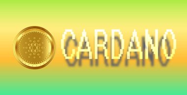 Cardano sanal para birimi görüntüleri. 3d illüstrasyon.