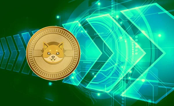 Floki sanal para birimi logosu. 3d çizimler.