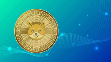 Floki sanal para birimi görüntüleri. 3d illüstrasyon.