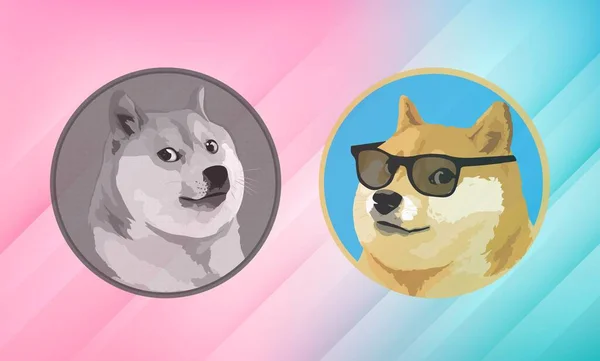 Зображення Віртуальної Валюти Собачої Монети Ілюстрації — стокове фото