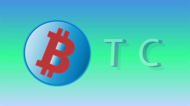 Dijital arkaplandaki bitcoin logosunun görüntüleri. 3d illüstrasyon.