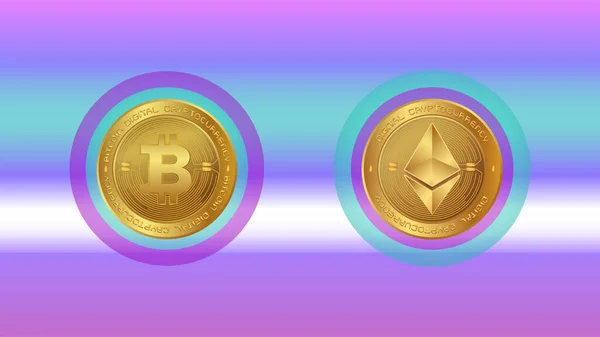 Bitcoin Ethereum Virtual Currency Images Illustrations — Stock Photo, Image