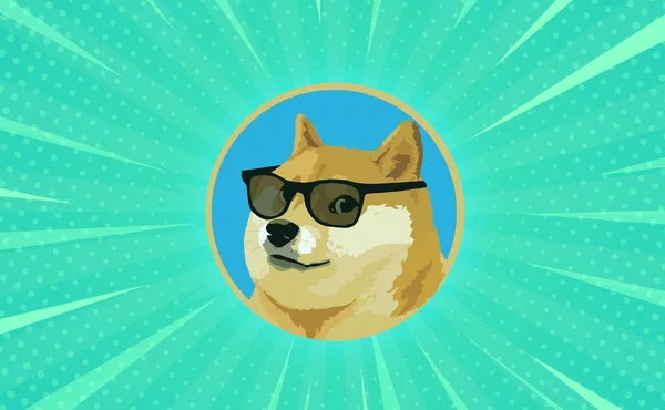 Doge Érme Virtuális Valuta Képek Illusztrációk — Stock Fotó