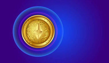 ethereum sanal para birimi görüntüleri. 3d illüstrasyon.