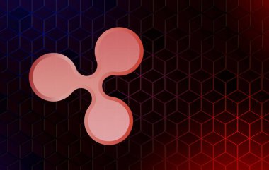 dalgalı sanal para birimi logosu. 3d illüstrasyon.