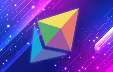 ethereum sanal para birimi görüntüleri. 3d illüstrasyon.