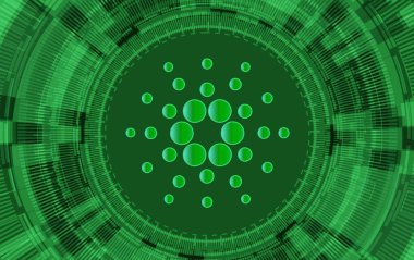 Cardano sanal para birimi görüntüleri. 3d illüstrasyon.