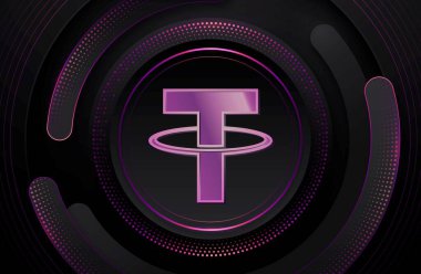 Bağlı sanal para birimi logosu. 3d illüstrasyon.