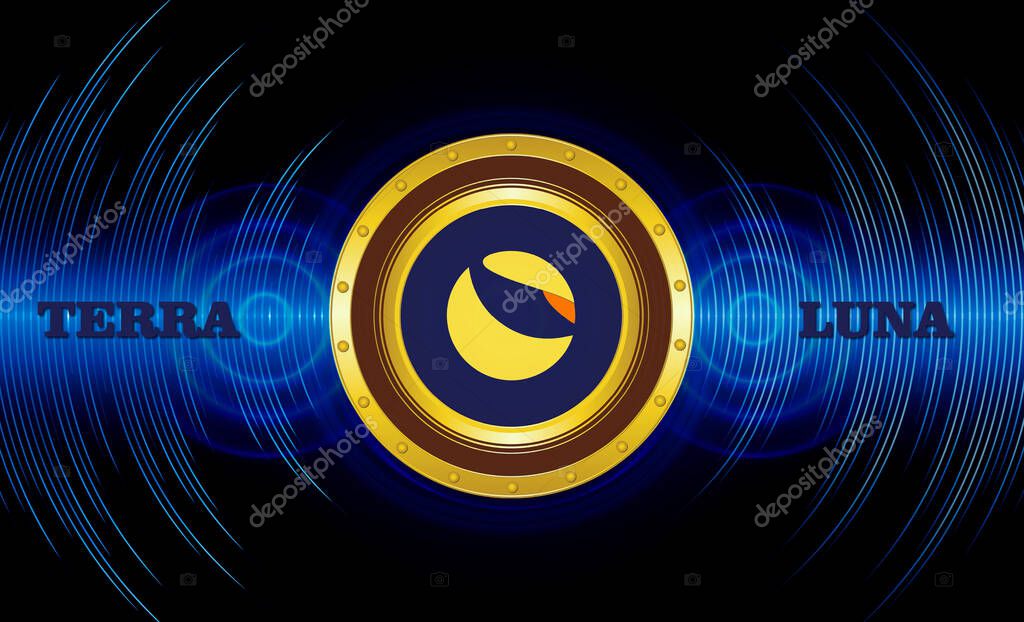 Digital background image of the terra virtual currency. 3d drawings.