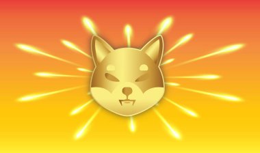 Shiba renkli arka planda sanal para birimi görselleri. 3d illüstrasyon.