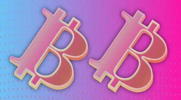 Imágenes Del Logotipo Bitcoin Sobre Fondo Digital Ilustraciones — Foto de Stock