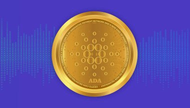 Cardano sanal para birimi görüntüleri. 3d illüstrasyon.