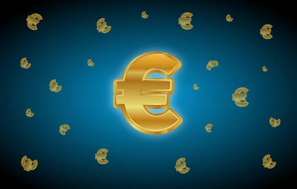 金融のロゴだ ユーロは通貨記号です 3Dイラスト — ストック写真