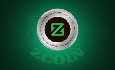 Zcoin sanal para birimi görüntüleri. 3d illüstrasyon.
