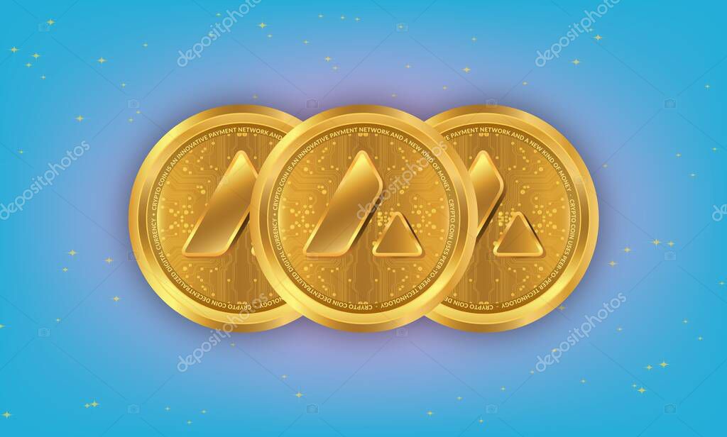 Avalanche virtual currency image in the digital background. 3d illustrations.