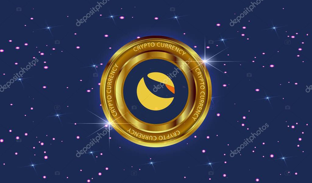 Digital background image of the terra virtual currency. 3d drawings.