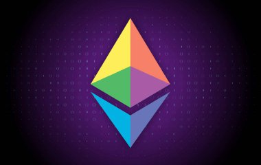 ethereum sanal para birimi görüntüleri. 3d illüstrasyon.