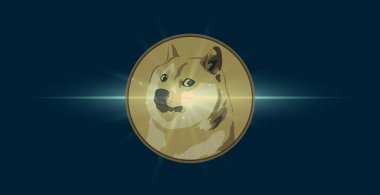 doge coin sanal para birimi görüntüleri. 3d illüstrasyon.