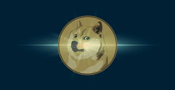Зображення Віртуальної Валюти Собачої Монети Ілюстрації — стокове фото