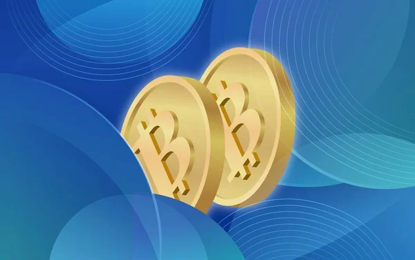 Gambar Dari Logo Bitcoin Pada Latar Belakang Digital Ilustrasi — Stok Foto