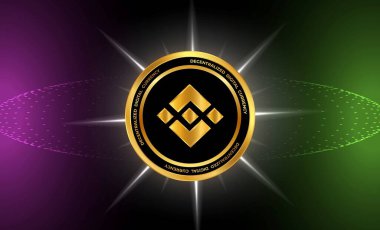 Binance sanal para birimi görüntüleri. 3d illüstrasyon.