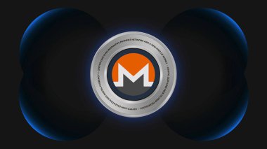 Monero sanal para birimi görüntüleri. 3d illüstrasyon.