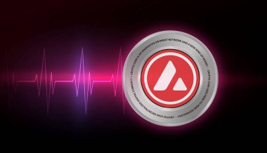 Çığ dijital arkaplanda sanal para birimi görüntüsü. 3d illüstrasyon.