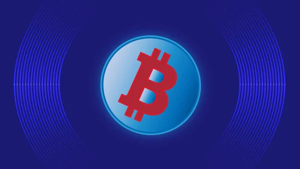 Imagens Logotipo Bitcoin Fundo Digital Ilustrações — Fotografia de Stock