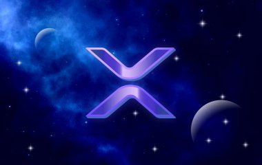 dalgalı sanal para birimi logosu. 3d illüstrasyon.