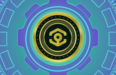 Ankr sanal para biriminin dijital arka plandaki görüntüsü. 3d çizimler.