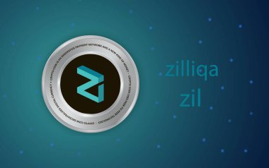 zilliqa sanal para birimi resimleri. 3d illüstrasyon.