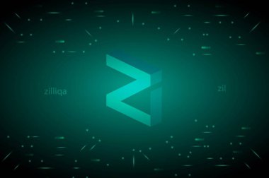 zilliqa sanal para birimi resimleri. 3d illüstrasyon.