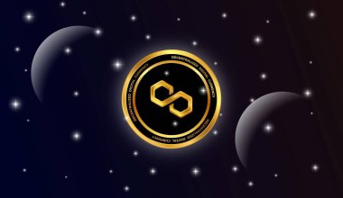 Çokgen sanal para birimi resimleri. 3d çizimler.