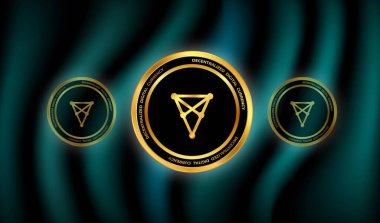 Chz sanal para birimi logosu. 3d çizimler.