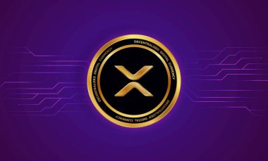 Dijital arka planda dalgalı para sanal para biriminin bir görüntüsü. 3d illüstrasyon.