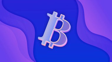 Dijital arkaplandaki bitcoin logosunun görüntüleri. 3d illüstrasyon.
